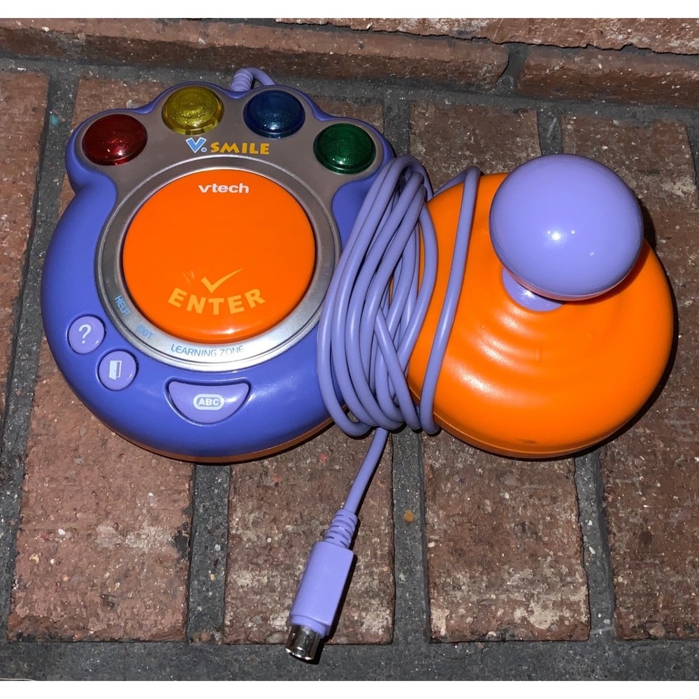 VTech V.Smile Learning Zone Joystick Controller Purple Orange Wired Gamepad
